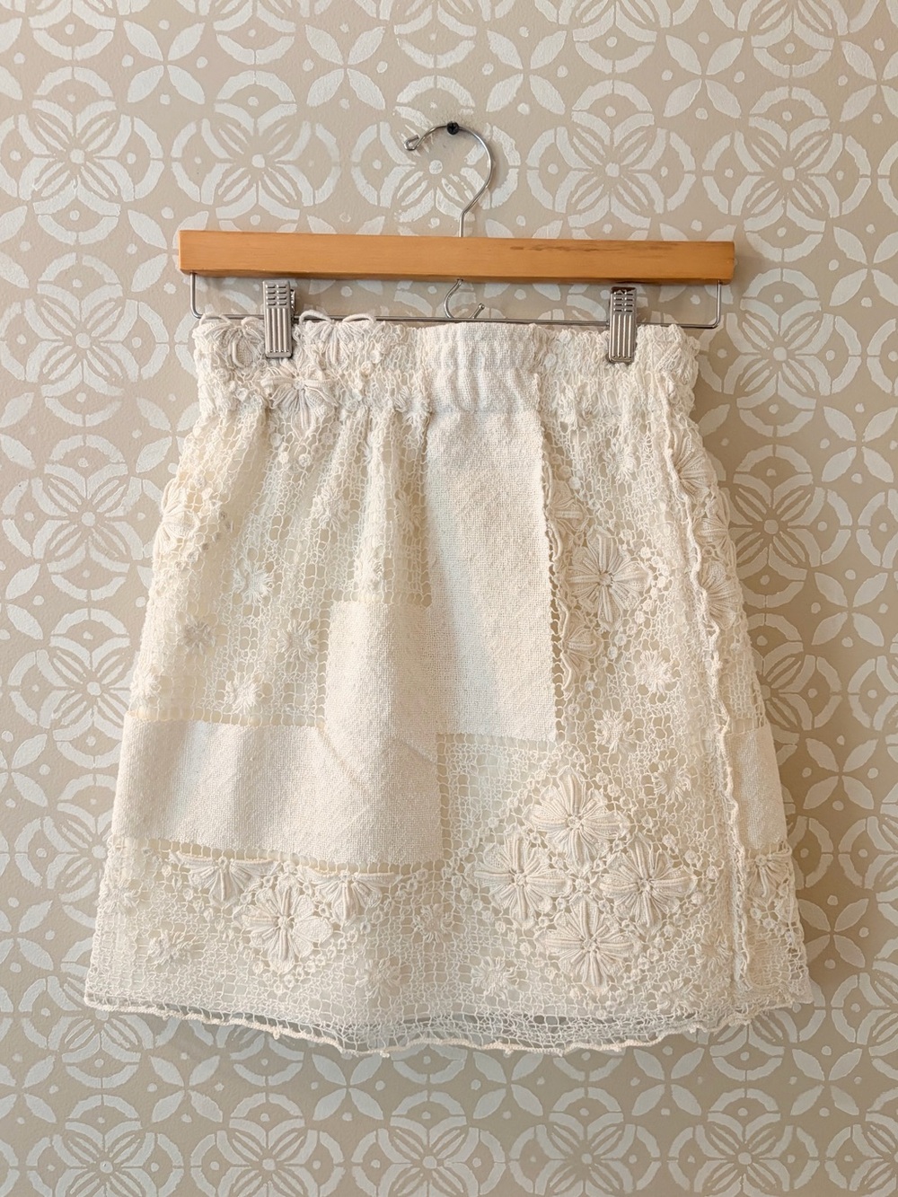 Cream Lace Handmade Skirt